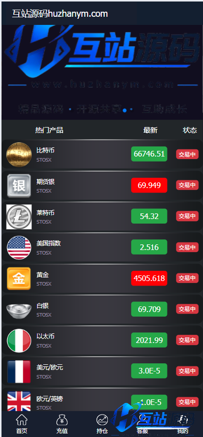 微盘源码1号-K线正常+利息宝